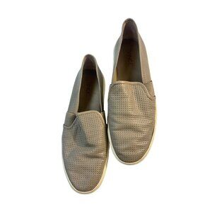 Vince Perforated Leather Blair Grey Espadrilles Sneakers Size 8 M